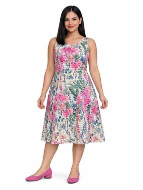 Gabby Skye Floral Fit & Flare Wedding Guest Christening Easter Church Dress